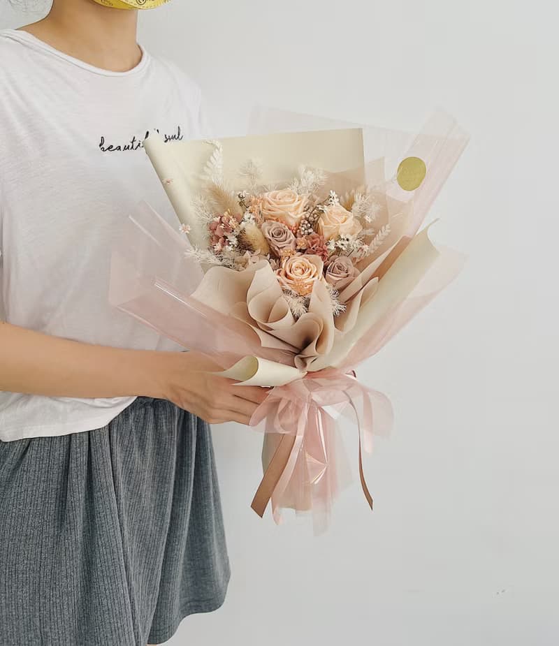 【永生玫瑰花花束】• 情人節/永生玫瑰花/永生玫瑰花花束/玫瑰花