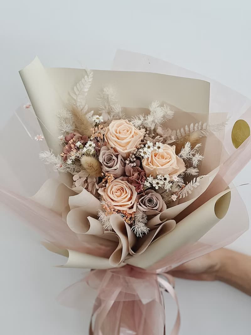 【永生玫瑰花花束】• 情人節/永生玫瑰花/永生玫瑰花花束/玫瑰花