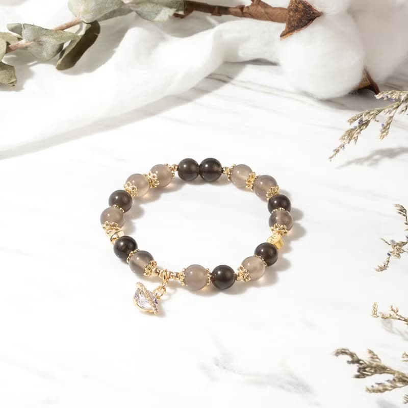 【白色大道】小王子-灰瑪瑙黑曜石手鍊