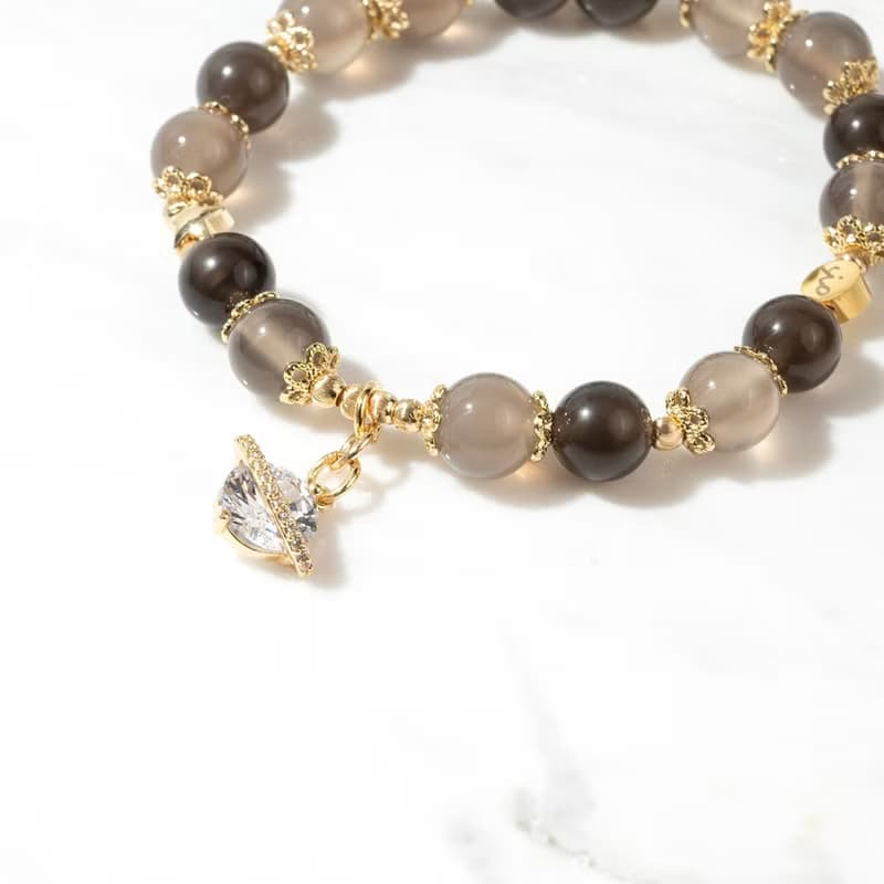 【白色大道】小王子-灰瑪瑙黑曜石手鍊