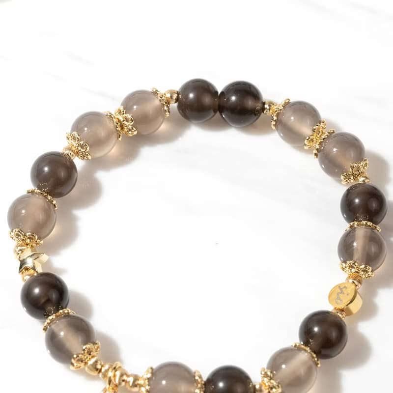 【白色大道】小王子-灰瑪瑙黑曜石手鍊