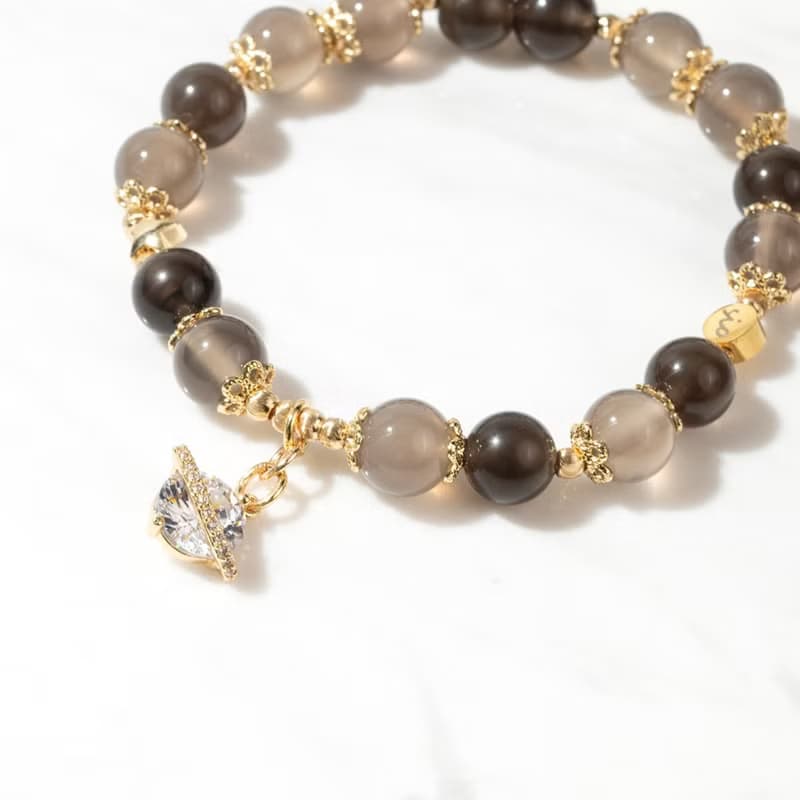 【白色大道】小王子-灰瑪瑙黑曜石手鍊