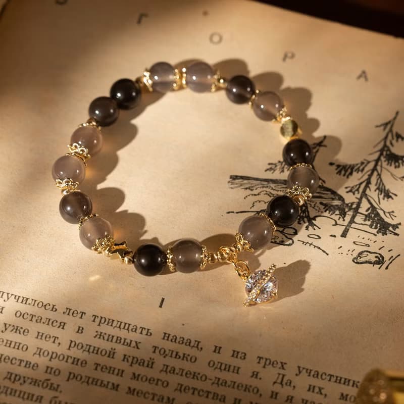 【白色大道】小王子-灰瑪瑙黑曜石手鍊