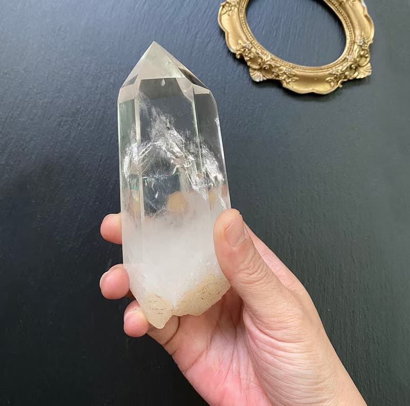 天使之翼 天然冰透彩紅胖胖藍針白水晶能量 水晶柱 開運//辟邪//