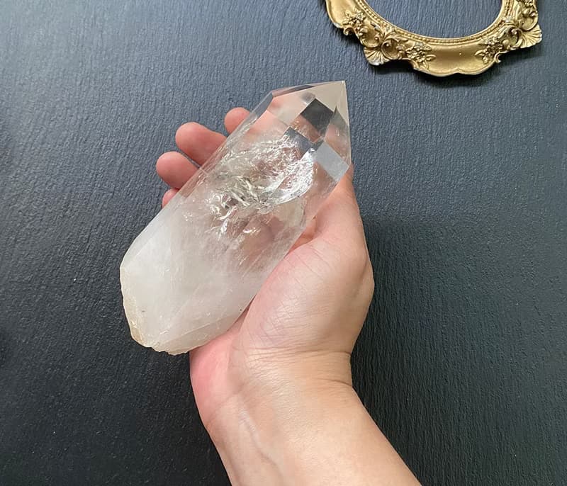 天使之翼 天然冰透彩紅胖胖藍針白水晶能量 水晶柱 開運//辟邪//