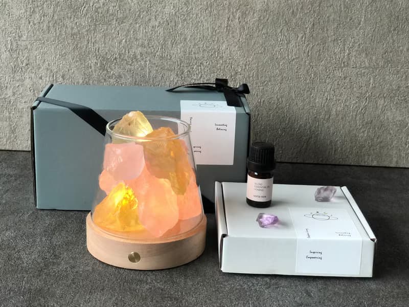 粉晶 黃水晶 擴香燈 礦石香氛燈系列