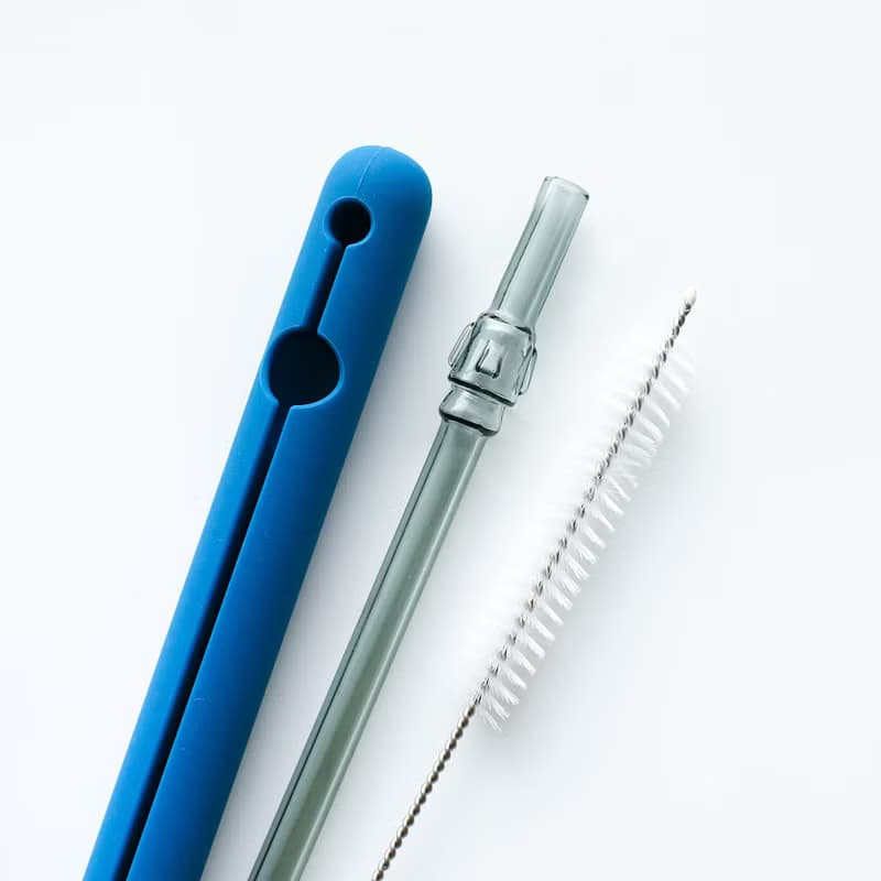 摩艾細造型玻璃吸管-透黑