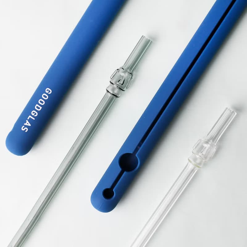 摩艾細造型玻璃吸管-透黑