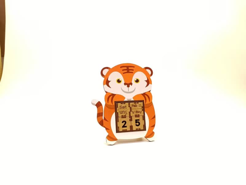 【手作DIY】老虎 造型 可愛 桌曆 萬年曆