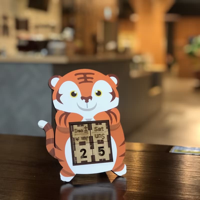 【手作DIY】老虎 造型 可愛 桌曆 萬年曆