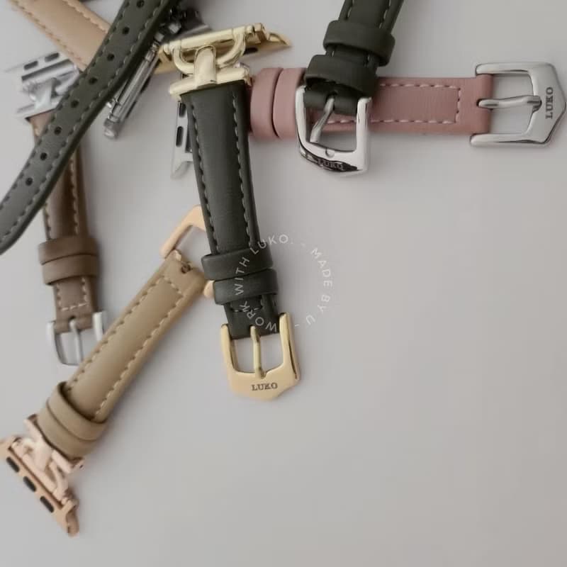 Apple Watch | 訂製感 | 軟真皮不鏽鋼金屬鋼環錶帶