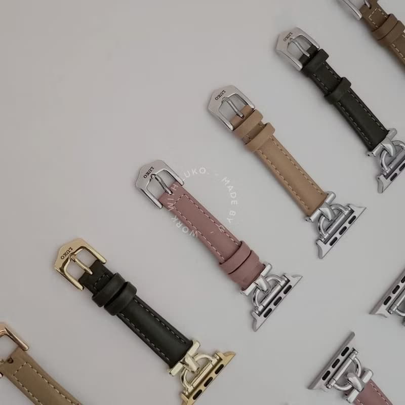 Apple Watch | 訂製感 | 軟真皮不鏽鋼金屬鋼環錶帶