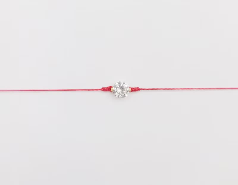 裸鑽 鍍金 6mm 超閃亮 單鑽 紅線 手鍊 精緻 閨蜜 姻緣 桃花 婚禮