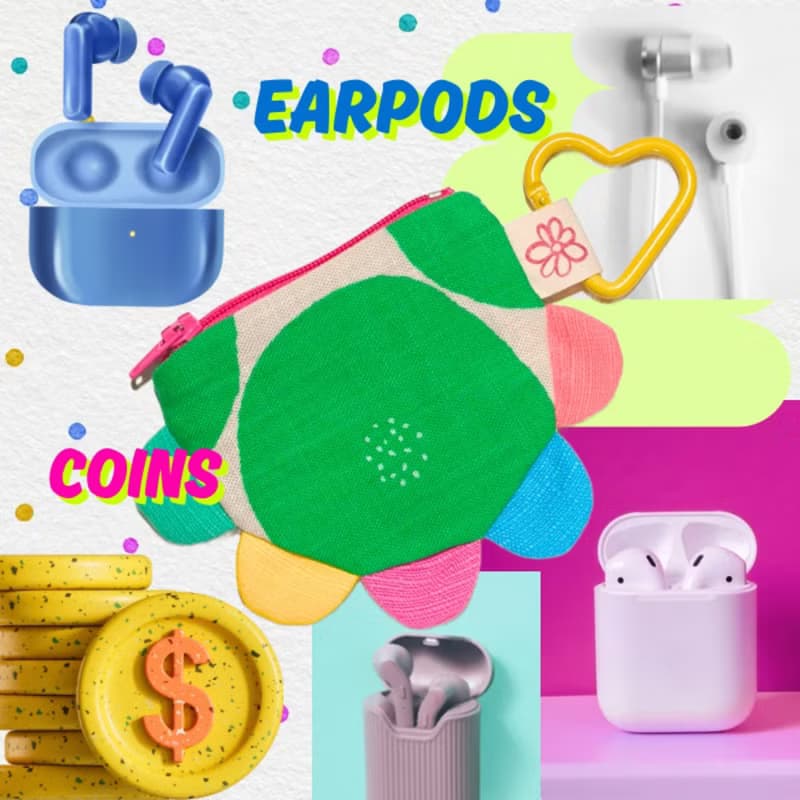 淡雅可愛的小袋 可放置硬幣 EarPod AirPods 鑰匙圈等