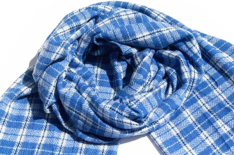 喀什米爾Cashmere 針織圍巾 純羊毛圍巾 手織圍巾 編織圍巾-海洋