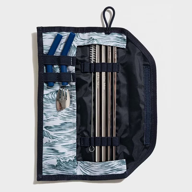 United by Blue 防潑水餐具收納包組 Utensil Kit 129-印花藍色