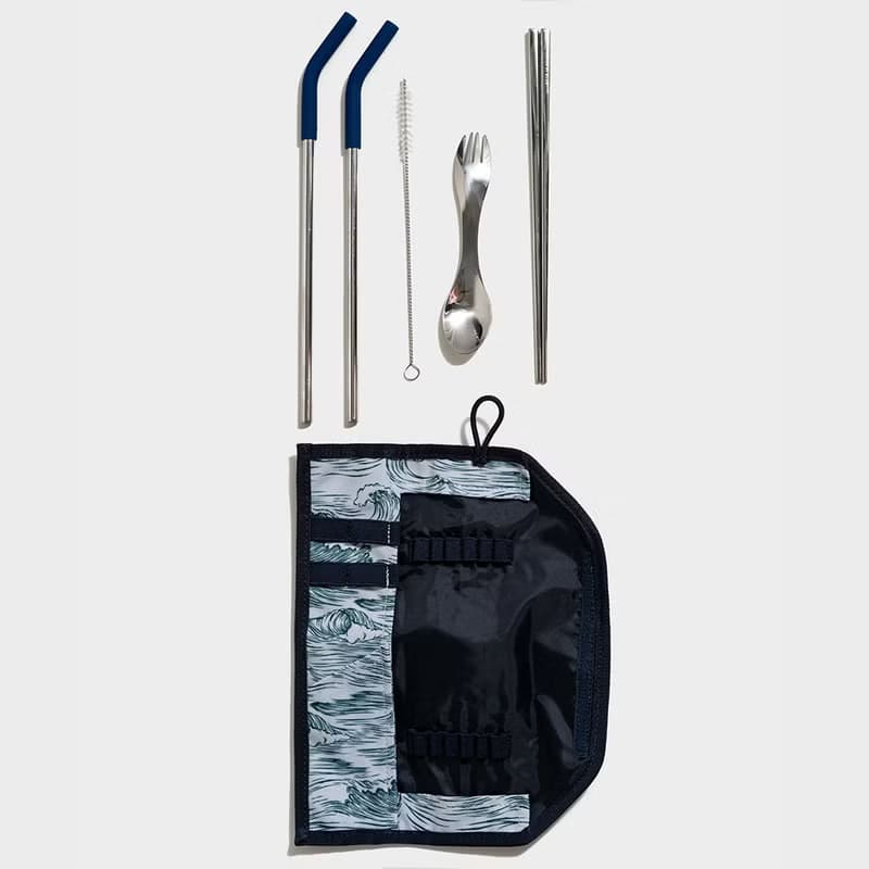 United by Blue 防潑水餐具收納包組 Utensil Kit 129-印花藍色