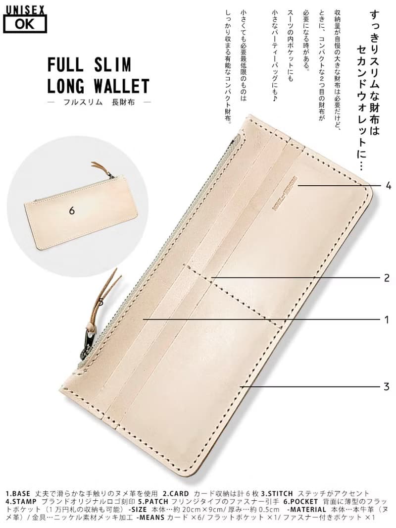 F-SLIM　さわやかレモンで金運UP　フルスリム財布　ポシェットにも入る　FSW-YYYY-Y