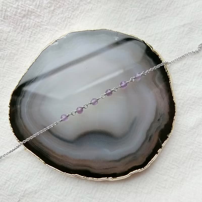 紫水晶925純銀果實串串手鍊