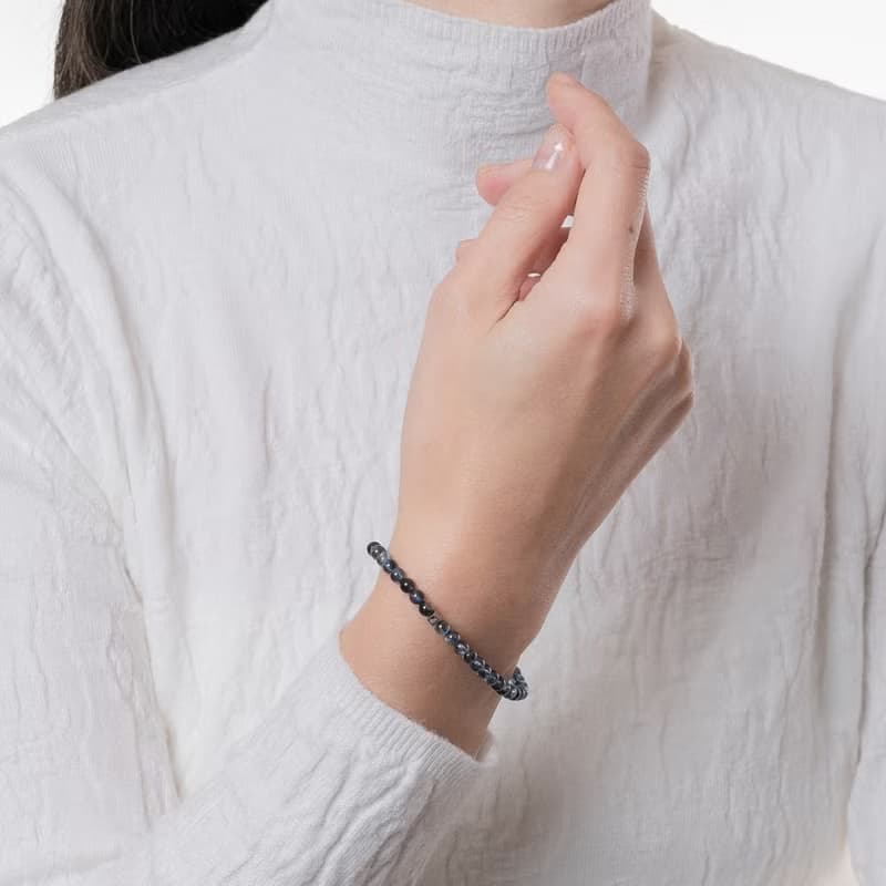 頂級魔鬼海藍寶∣天然能量水晶手串∣4-4.5mm D14801