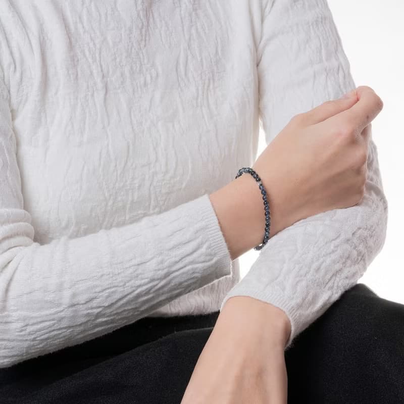 頂級魔鬼海藍寶∣天然能量水晶手串∣4-4.5mm D14801