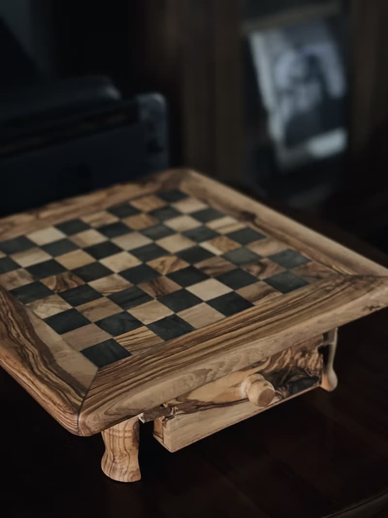 橄欖木國際象棋套裝 | 原木質感設計