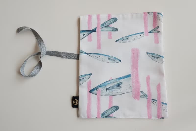 餐具袋 環保餐具收納 吸管收納袋 餐具布套-愁刀魚 印花