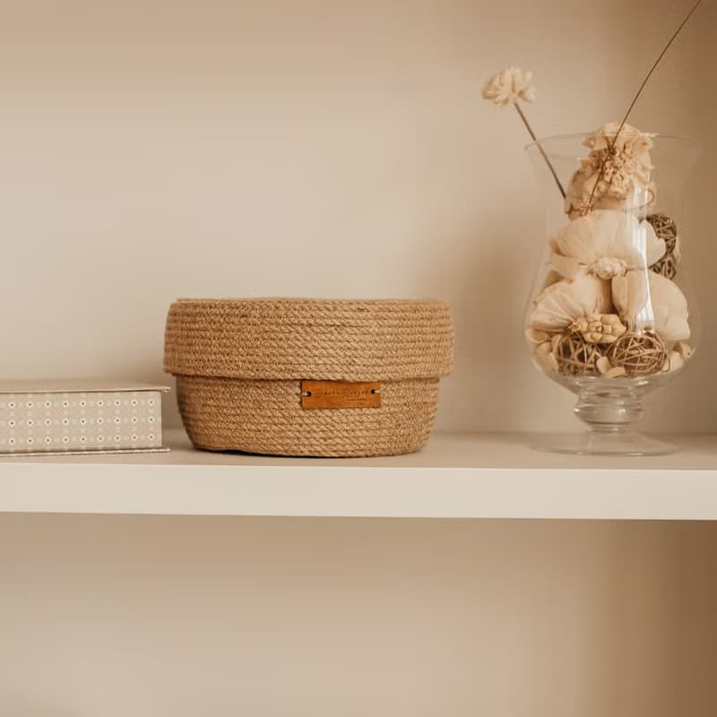 Jute Basket Round placemats Storage basket Set of 6 Rope baskets with lid