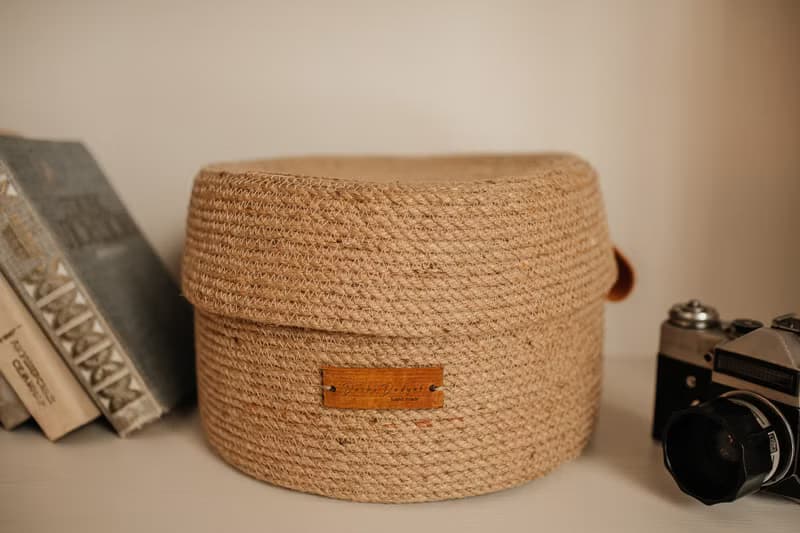 Jute Basket Round placemats Storage basket Set of 6 Rope baskets with lid