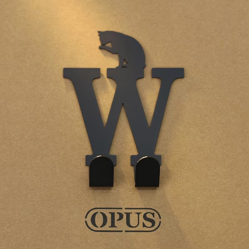 【OPUS東齊金工】當貓咪遇上字母W - 掛勾(黑)/壁飾掛勾/無痕/