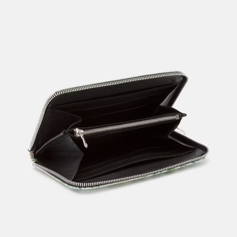 ゆめかわいいきらびやかなパステルでメルヘンチックなアバロン貝 長財布ポーチ 本革