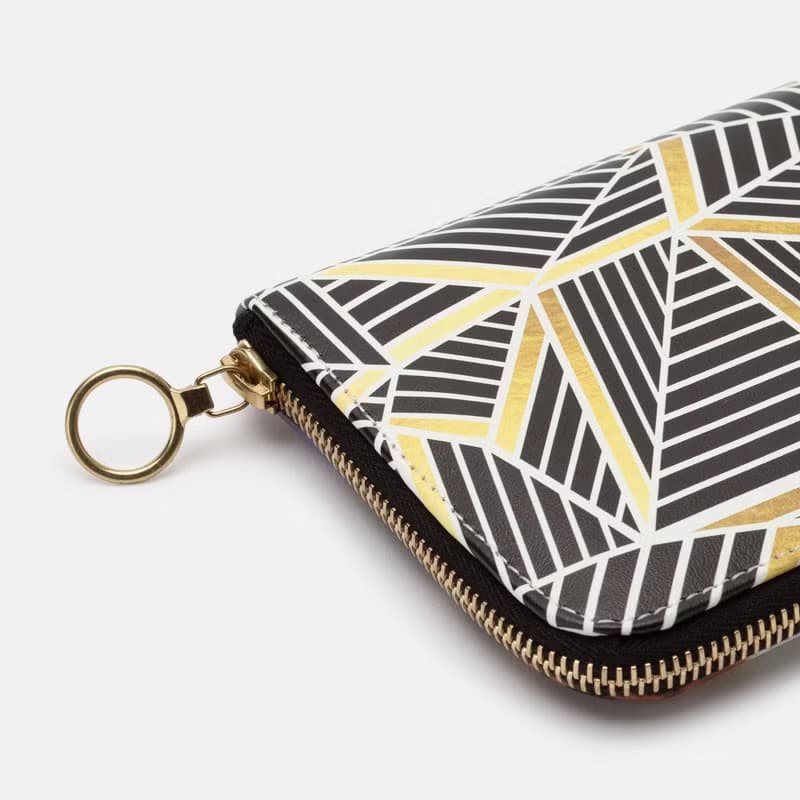 ゆめかわいいきらびやかなパステルでメルヘンチックなアバロン貝 長財布ポーチ 本革