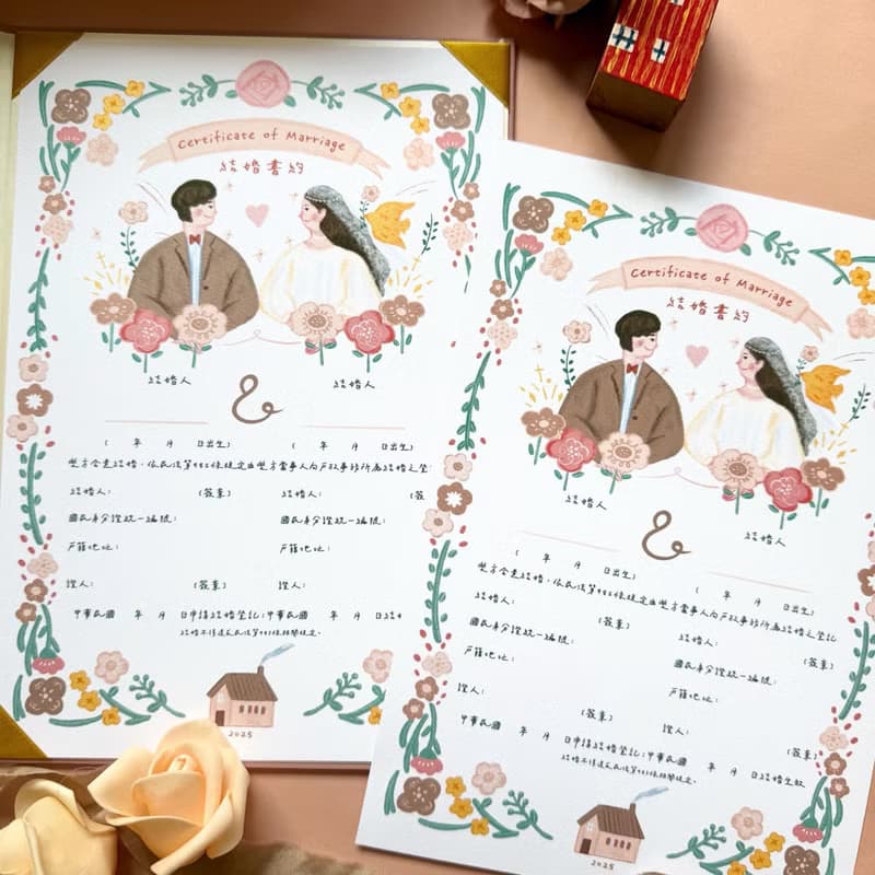 【快速出貨】結婚書約組-摩卡慕斯色房子 含書夾 2025限定色
