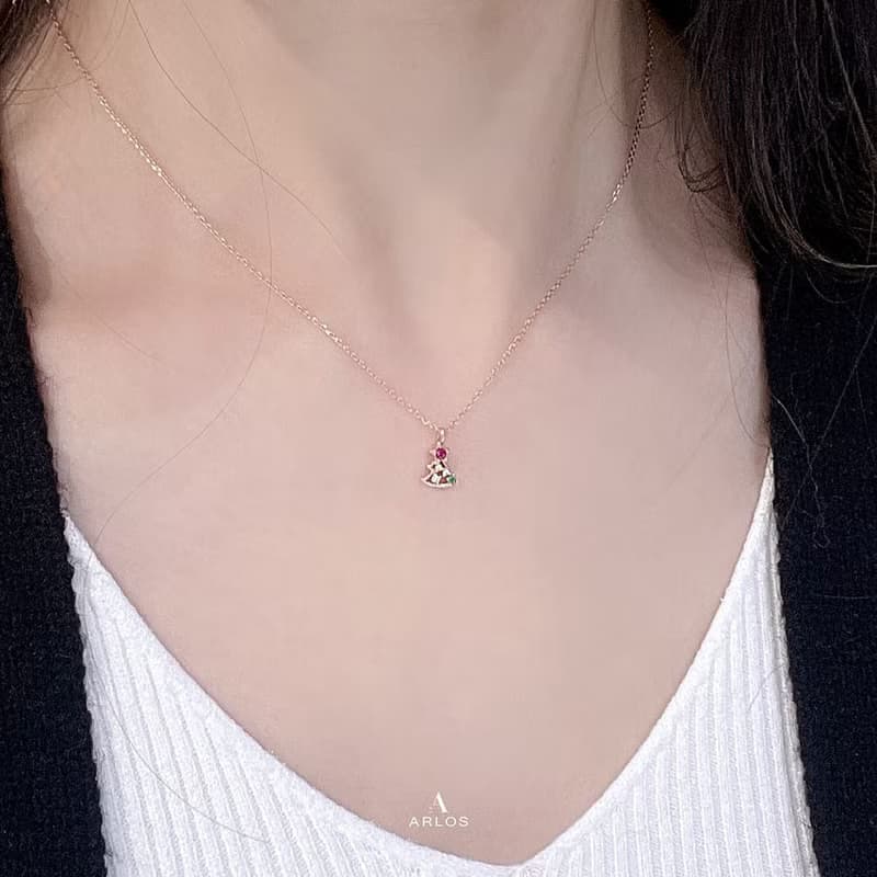 L'amour 浪漫聖誕花頸鏈 (玫瑰金)