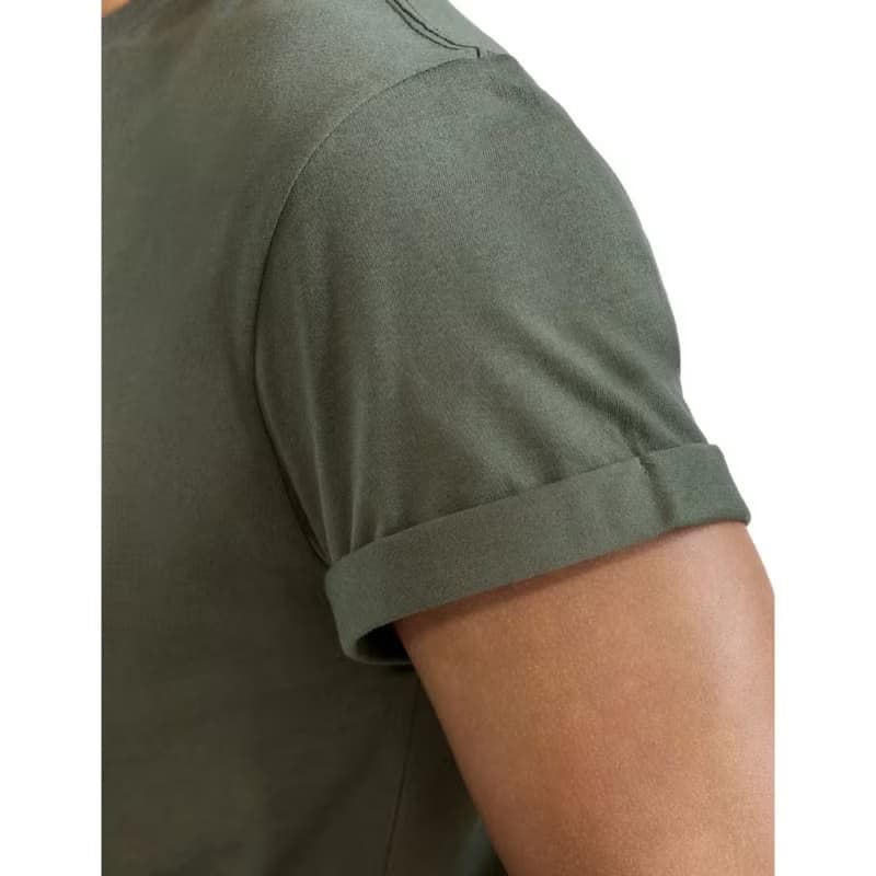 北歐極簡 - Roll-Up Tee 捲袖圓領T - 軍綠