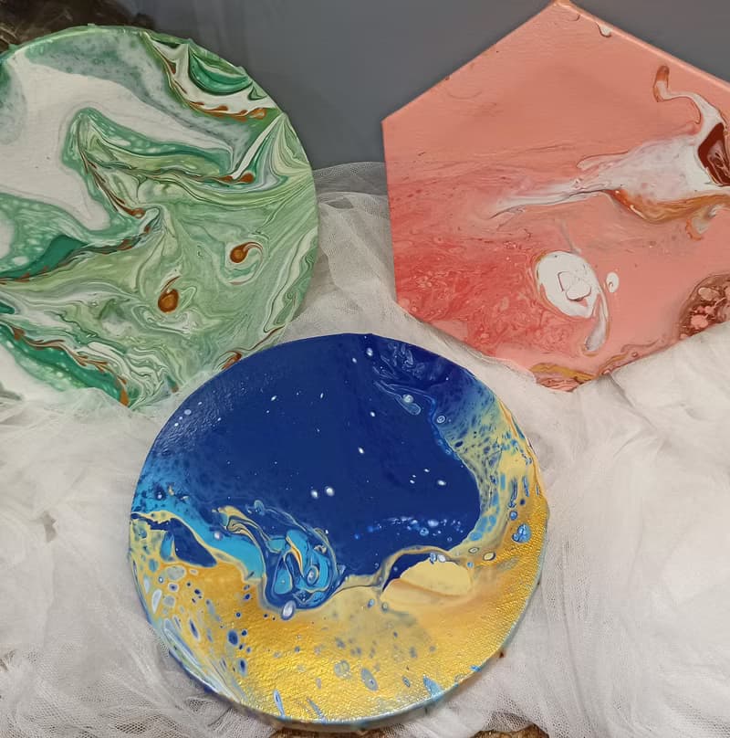 【體驗】流體畫體驗 流動畫 潑灑 隨性創作 七夕 情人節 禮物 閨蜜