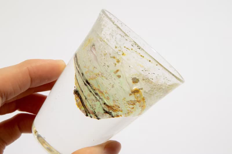 綠銀箔厚底烈酒杯