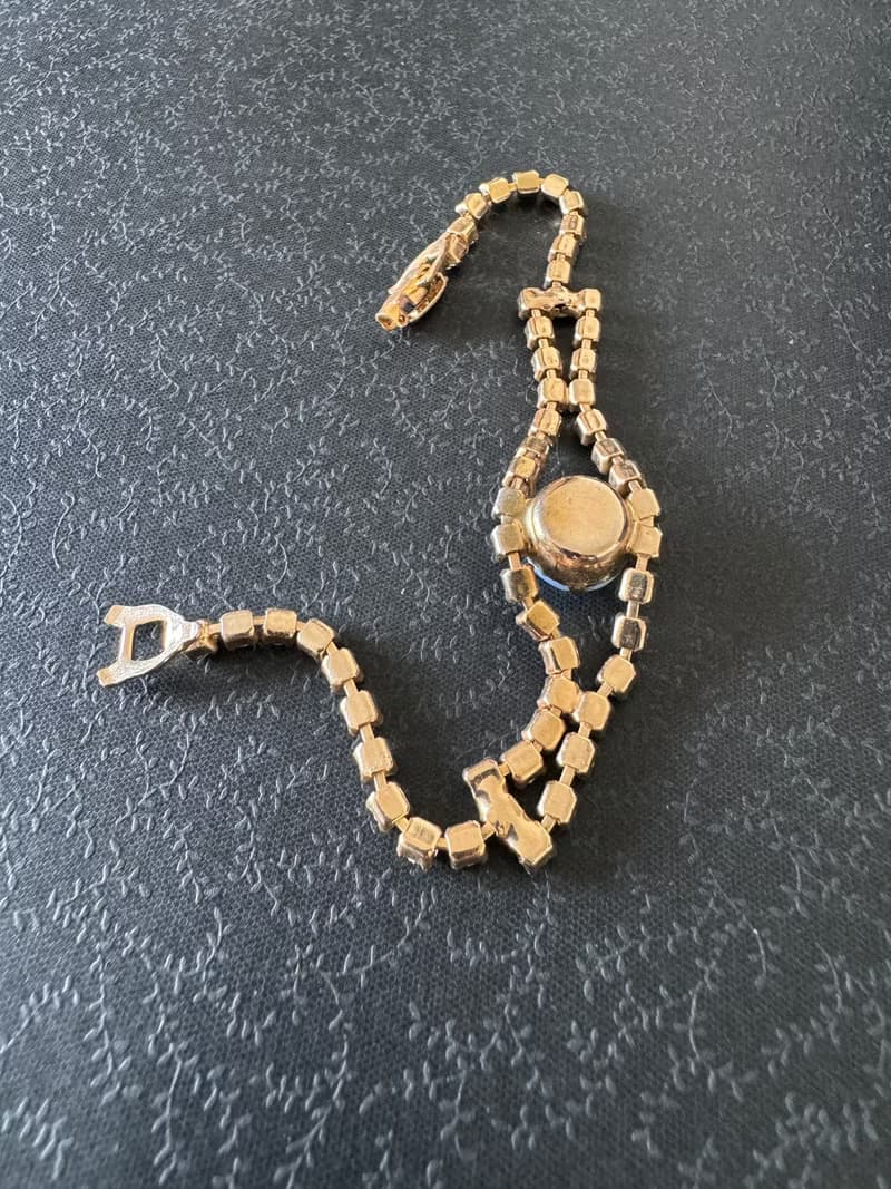 老又好古董珠寶 透光萊茵石手鍊 BR227