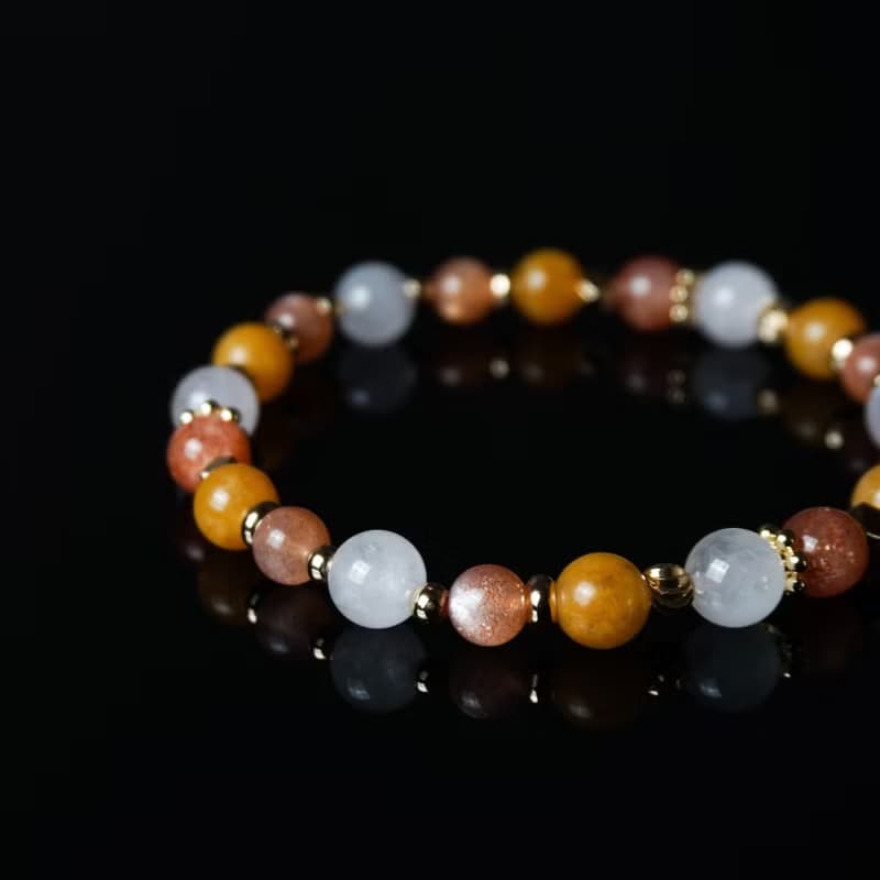 童心未泯 // 太陽石粉晶黃玉 手鍊 // 富足 勇氣 自信 人緣