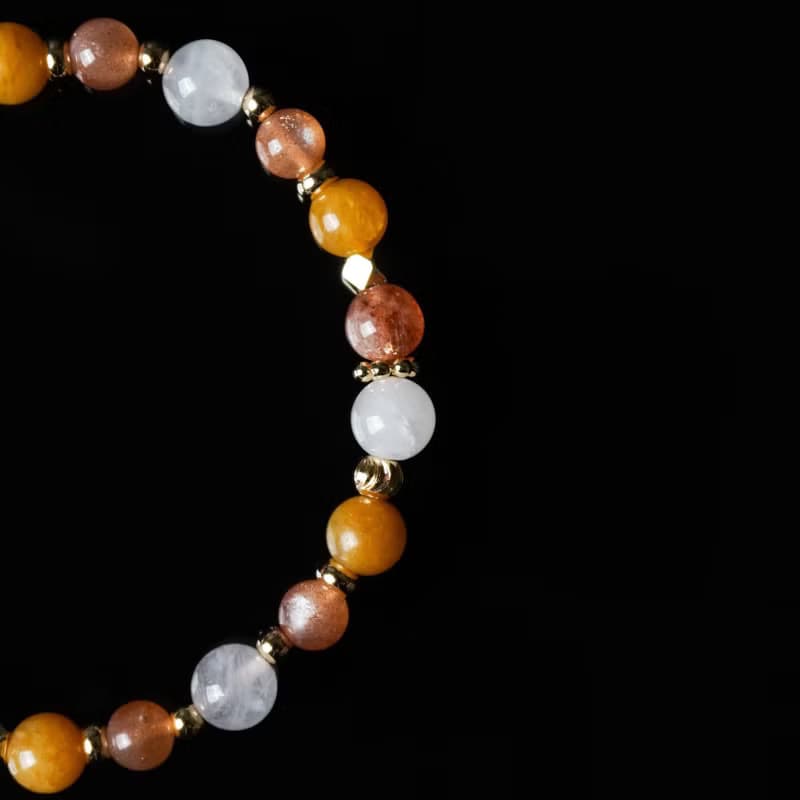 童心未泯 // 太陽石粉晶黃玉 手鍊 // 富足 勇氣 自信 人緣