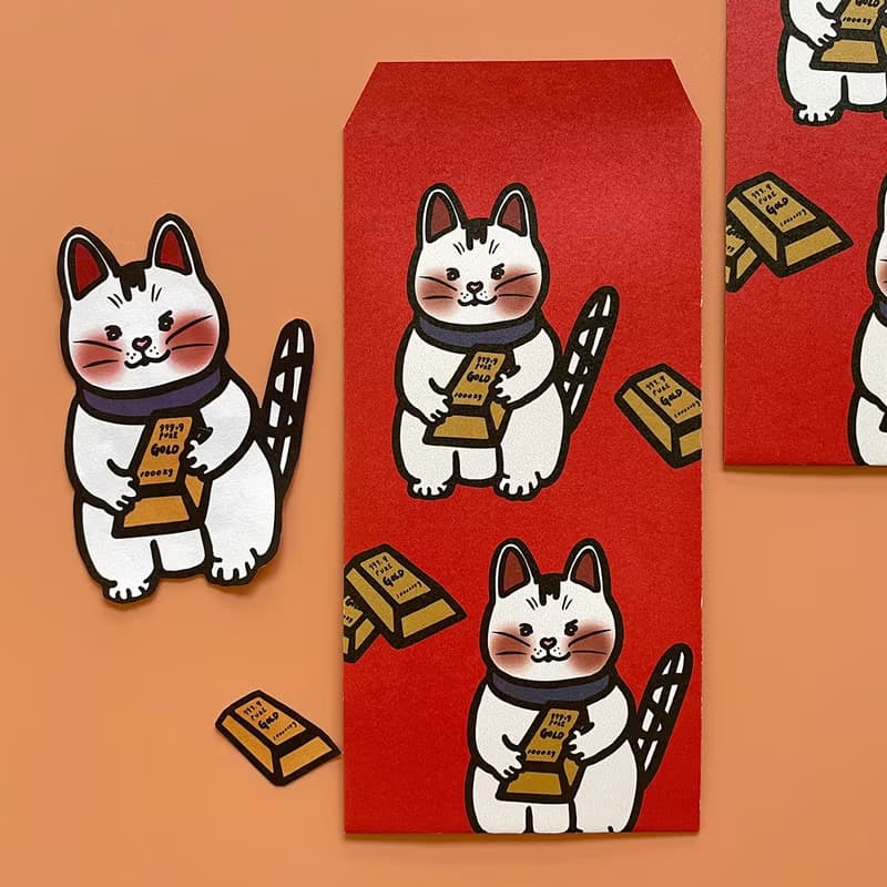 【快速出貨】招財貓紅包袋利是封3入