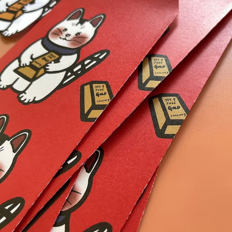 【快速出貨】招財貓紅包袋利是封3入