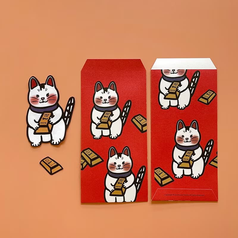 【快速出貨】招財貓紅包袋利是封3入