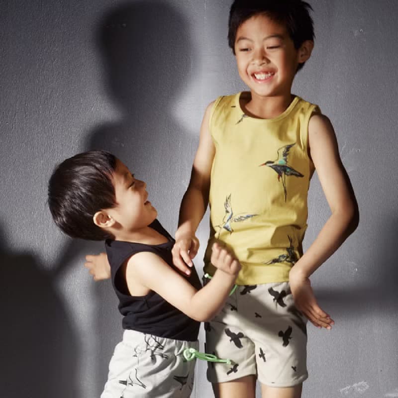 Moi Kids 冰島有機棉童裝短褲6M至12M墨綠