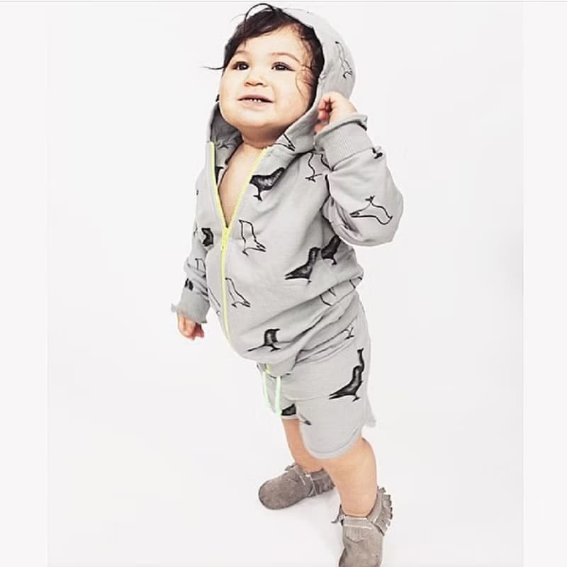 Moi Kids 冰島有機棉童裝短褲6M至12M墨綠