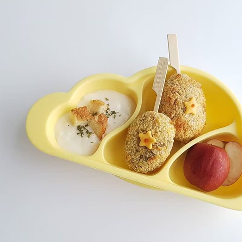 韓國【Mother's Corn】雲朵分隔矽膠餐盤(鵝蛋黃)