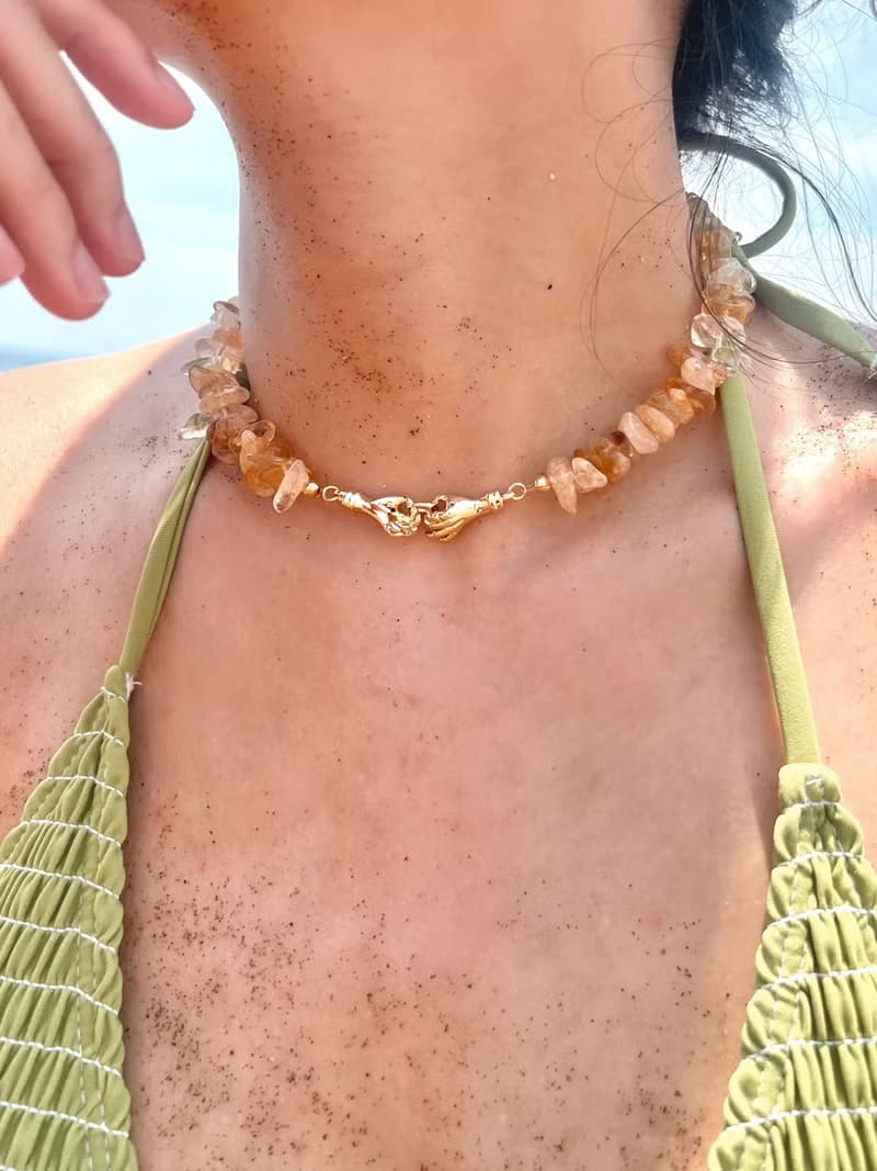 14K天然黃水晶串珠項鍊 | 14K 滿額贈 生日 禮物