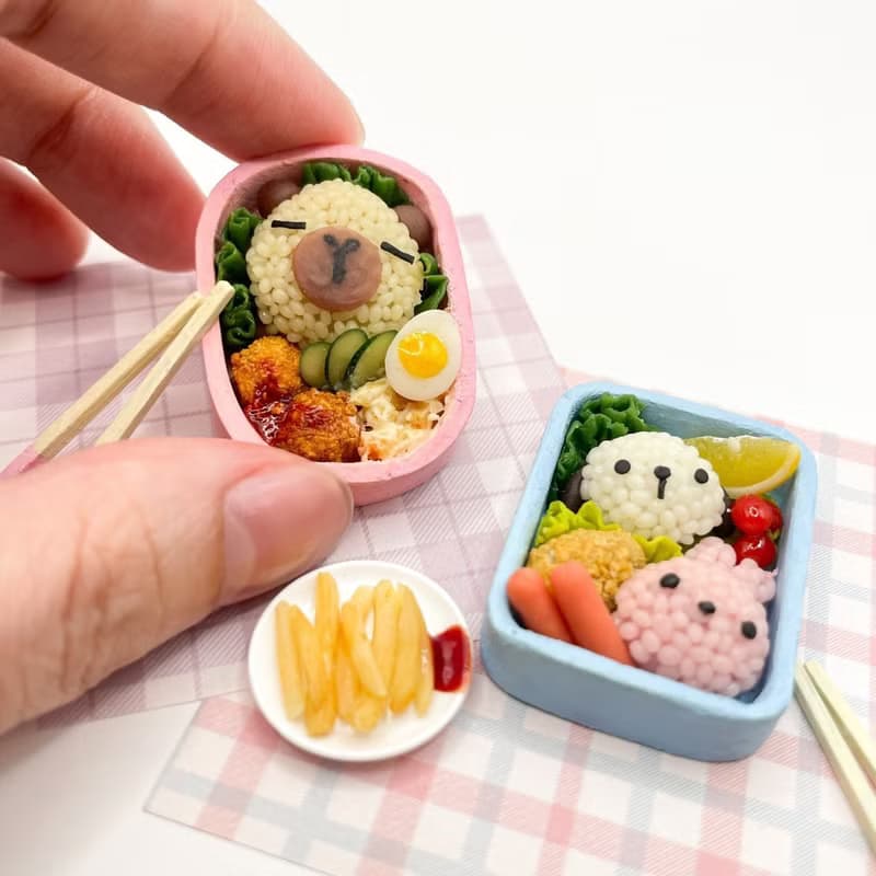 黏土袖珍食物|迷你造型便當-兩款可選  /食玩/娃物/收藏/