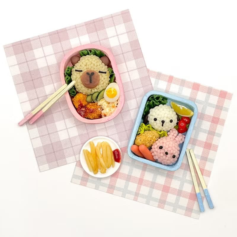 黏土袖珍食物|迷你造型便當-兩款可選  /食玩/娃物/收藏/