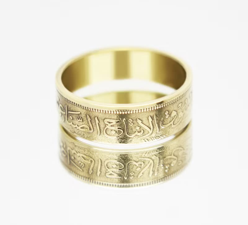 Egypt Coin Ring 20 millim 1958 coin rings for men coin rings for women